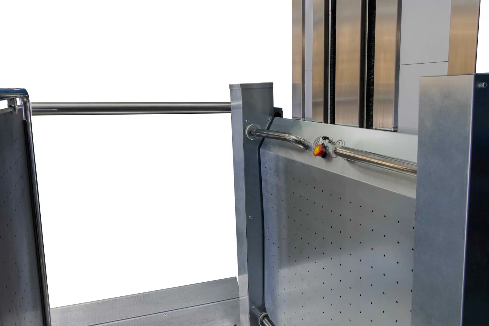 Controls and handrail of the CL platform lift