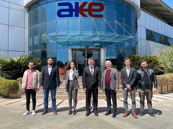 TÜBİTAK visitor group outside the AKE building